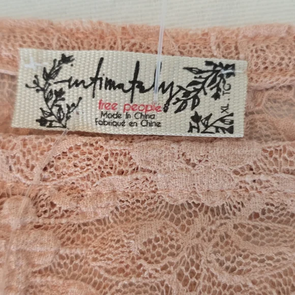 Free People Intimately Keep It Simple Lace Ruched Top Y2k Coral Blush XL NWT - Picture 4 of 12